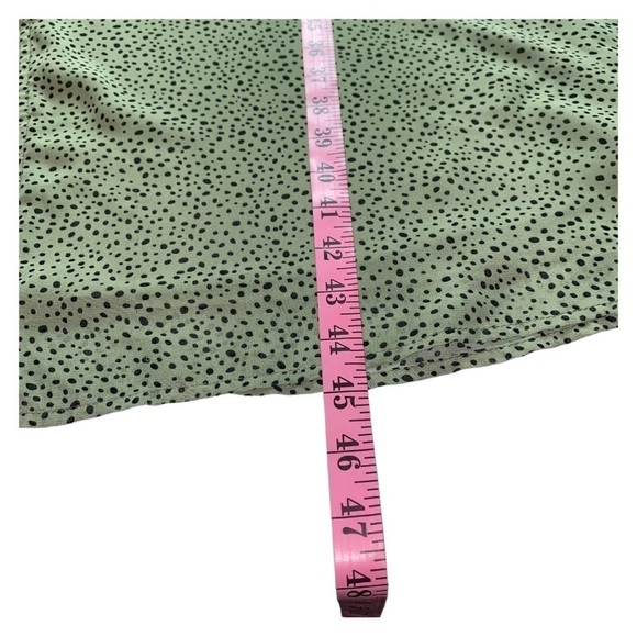 Ellos Plus Size Midi length long sleeve sage green w/black‎ dots print dress - Picture 9 of 9